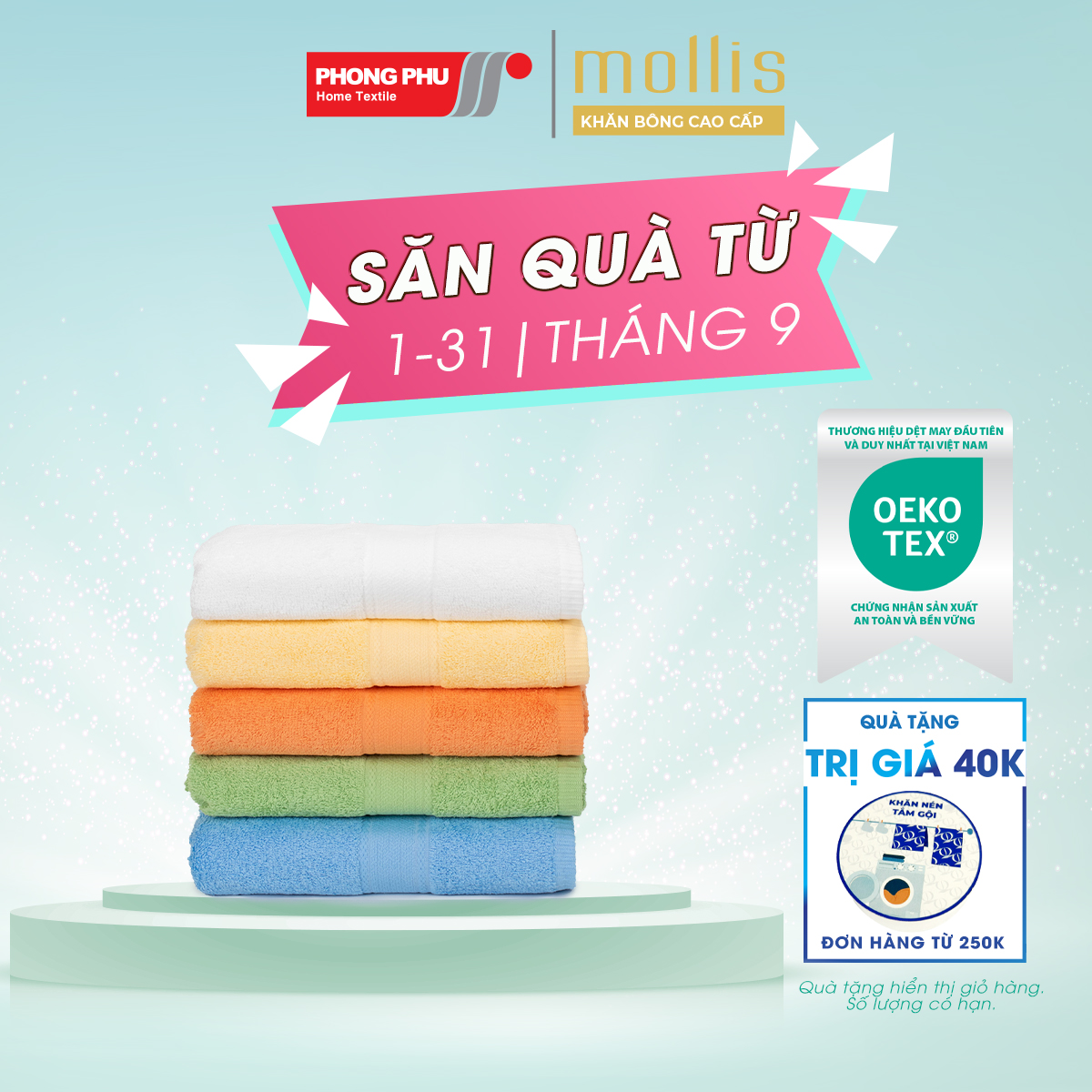 Khăn Mặt Mollis Cotton 40x75cm Khăn Cao Cấp Mềm Mịn Thấm Hút Không Ra Màu Không Xù Đồ Lông Gia Đình Spa Khách Sạn FM61