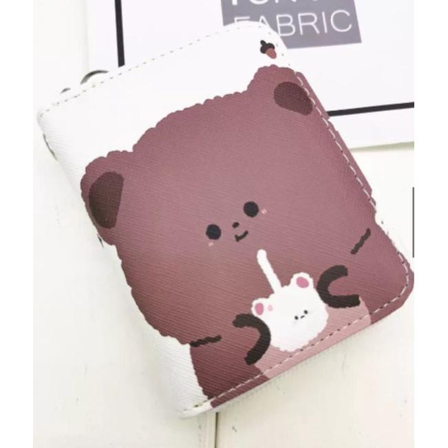 Ví Da Mini Cầm Tay 10 Ngăn Họa Tiết Chú Gấu 9 Mẫu Trà Sữa Ngộ Nghĩnh Bóp Nữ Da PU Cute Hot Trend