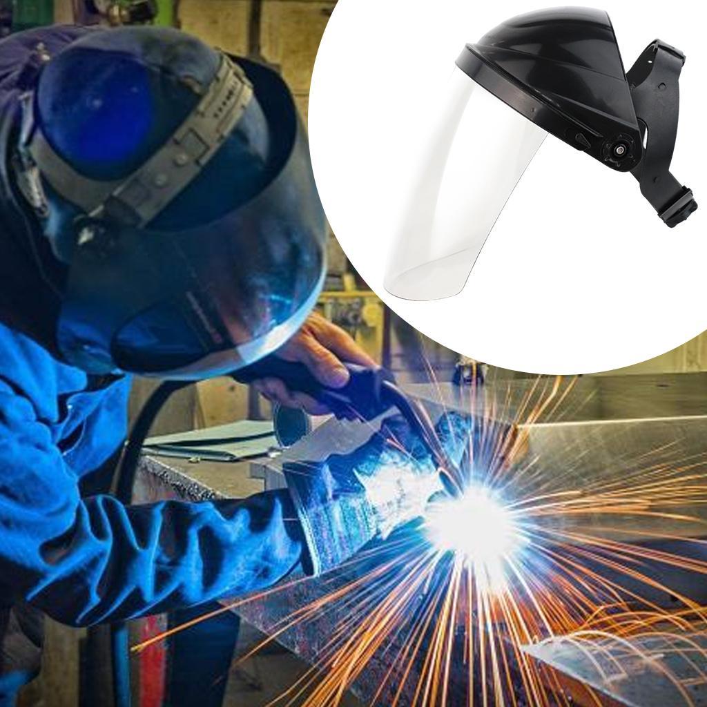 2x Anti Fog Full Face Shield Head-mounted Safety Anti- Clear Glasses Visor Safety Work Welding Grinding Helmet Cover Headgear