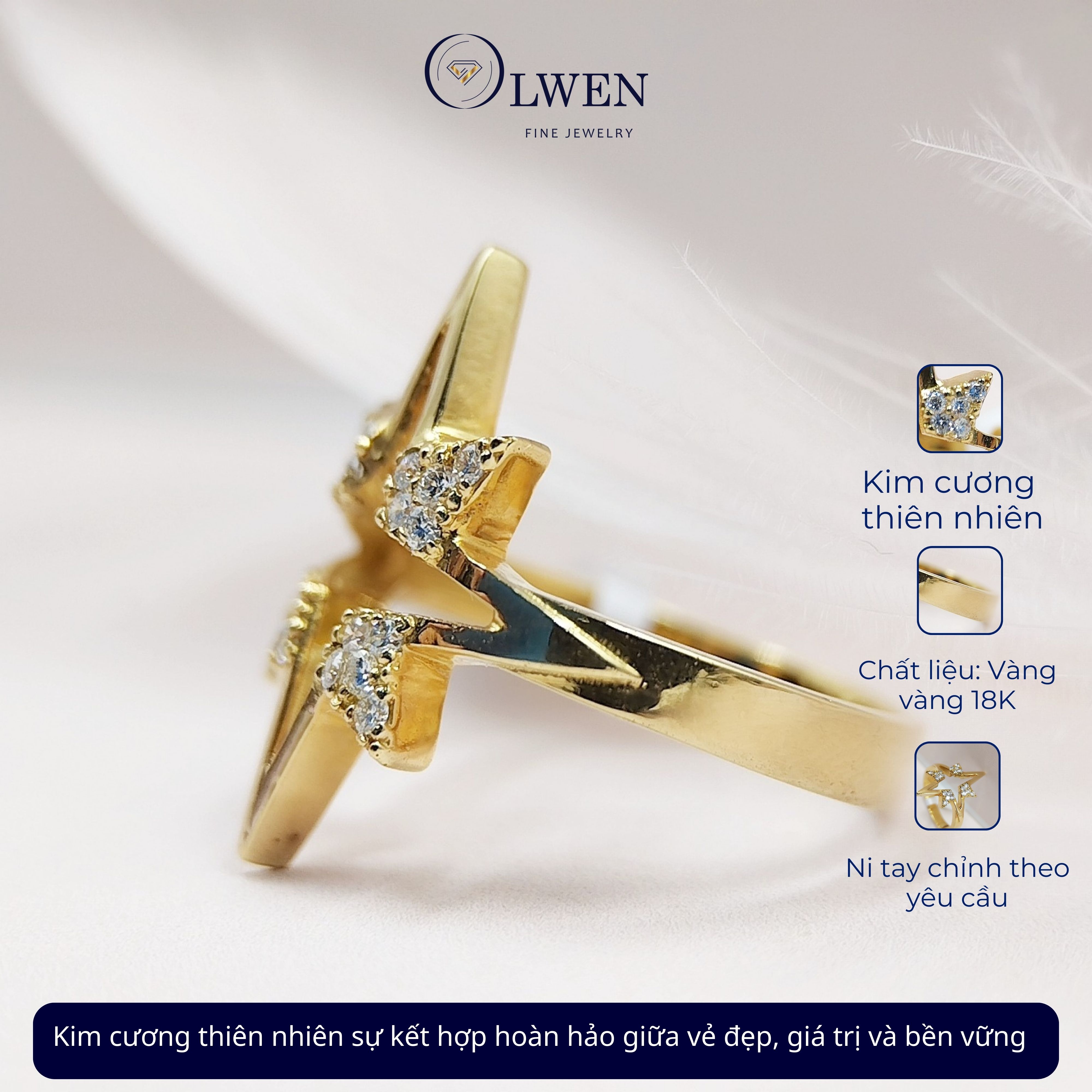 Nhẫn ngôi sao 18K Olwen HA-R000078