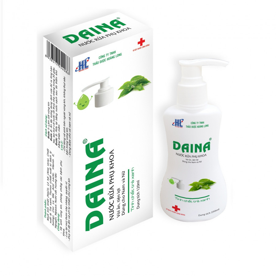 Nước rửa phụ khoa Daina 120ml - Dạng vòi ấn tiện lợi, dùng cho nam và nữ