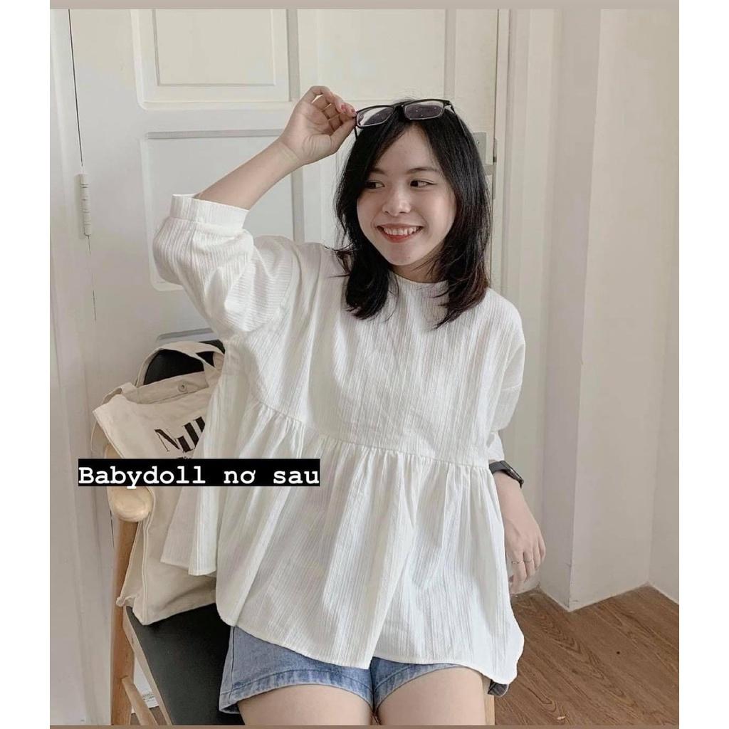 Áo babydoll cổ tròn xinh xắn