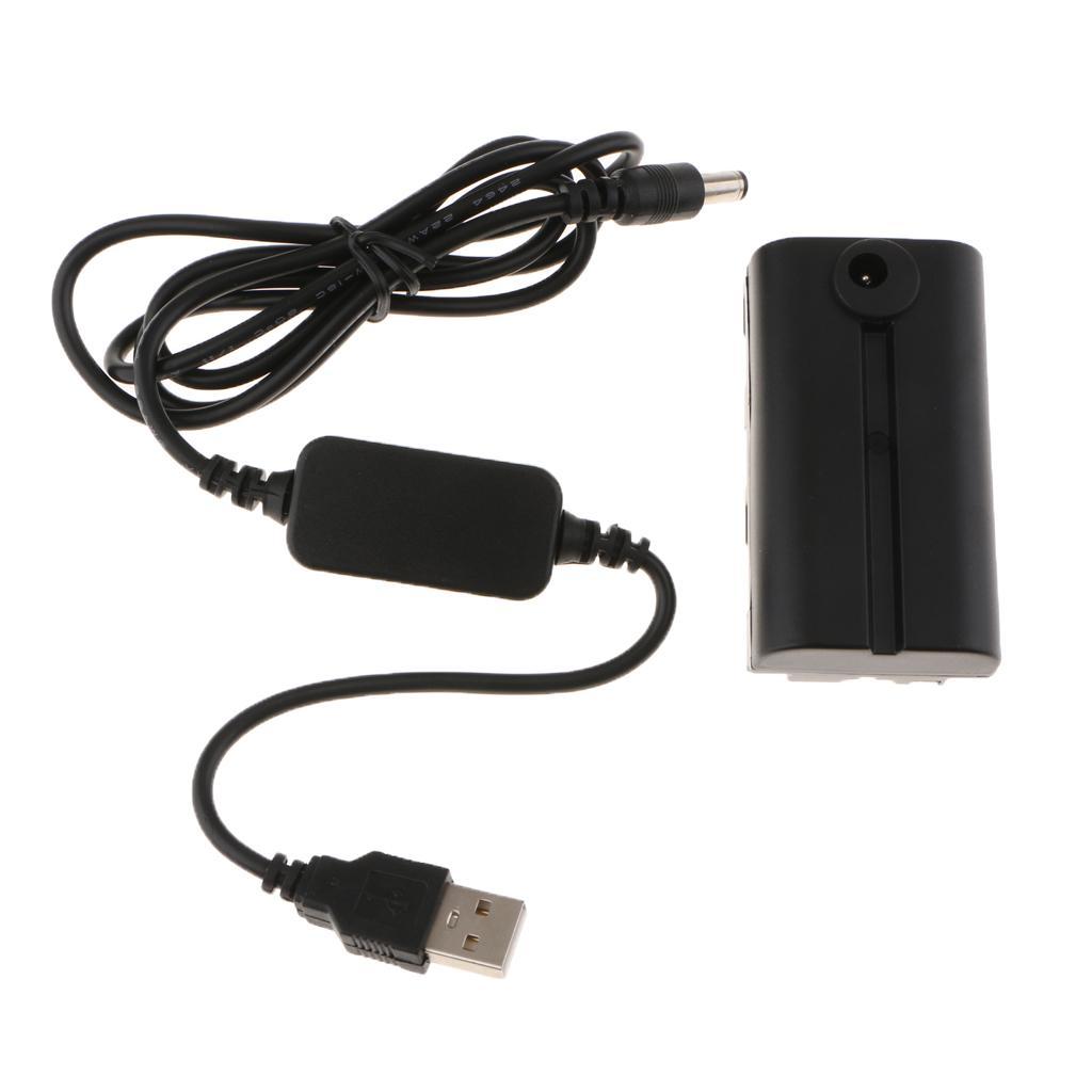 USB Cable+F550/F990 Dummy Battery DC Coupler for Yongnuo  LED Light