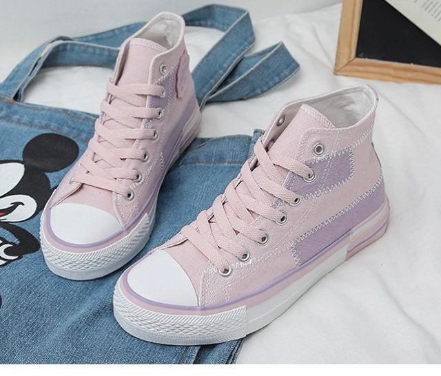 Giày thể thao cao cổ sneakers ulzzang tím hot trend