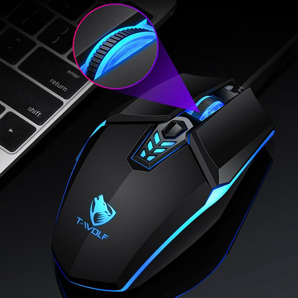 Chuột dây Gaming JVJ T-Wolf G510 - Tặng kèm lót chuột - Hàng chính hãng