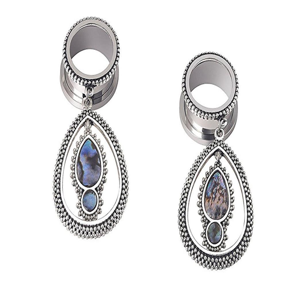 316L Stainless Steel Ear Flesh Tunnel Plugs Screw Expander Ear Gauges