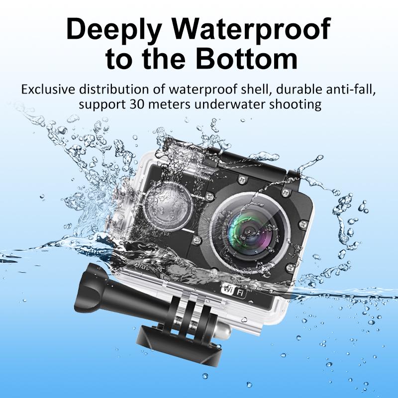 AT-Q306 Action Camera Ultra HD 4K 30fps WiFi 2.0" Underwater Waterproof Helmet Video Recording DVR Sport Cam With Telecontrol