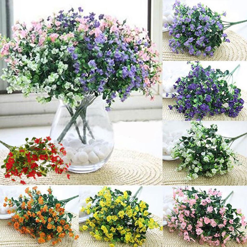 Artificial Plant Silk Gypsophila Flowers Stem Wedding Party Home Decor White