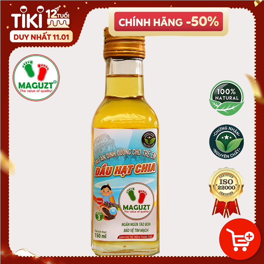 Dầu Hạt Chia cho bé ăn dặm Maguzt Nguyên Chất