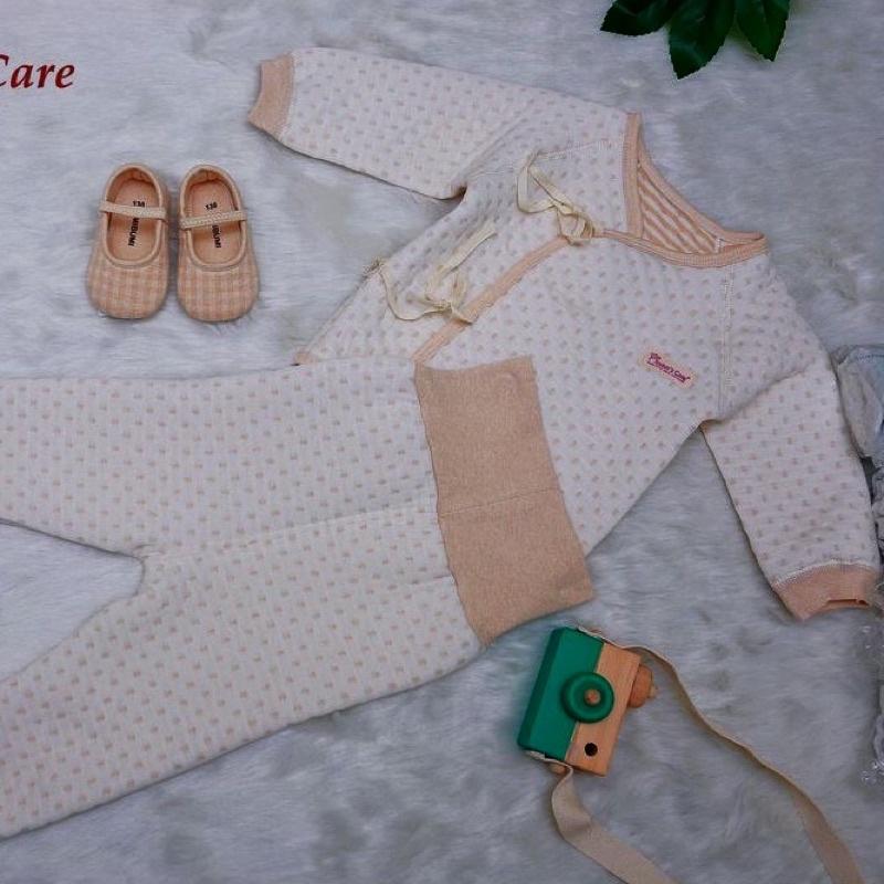 Bộ thu đông dài tay cạp cao trần bông Mommy's care 100% cotton hữu cơ tự nhiên, không tẩy nhuộm hoác chất