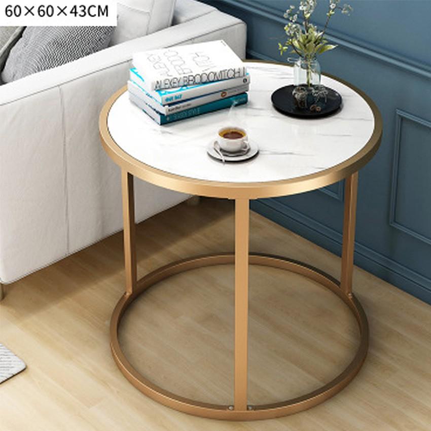 Bàn đặt góc sofa mặt gỗ tròn, chân sắt sang trọng trang trí nội thất phòng khách - Bàn trà, bàn cafe đẹp