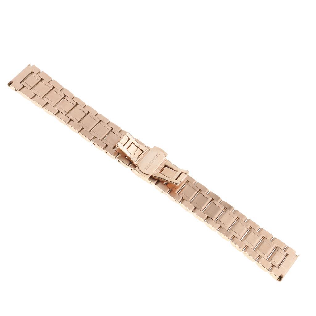 Solid Stainless Steel Watch Band Strap Bracelet Butterfly Buckle Belt 18mm