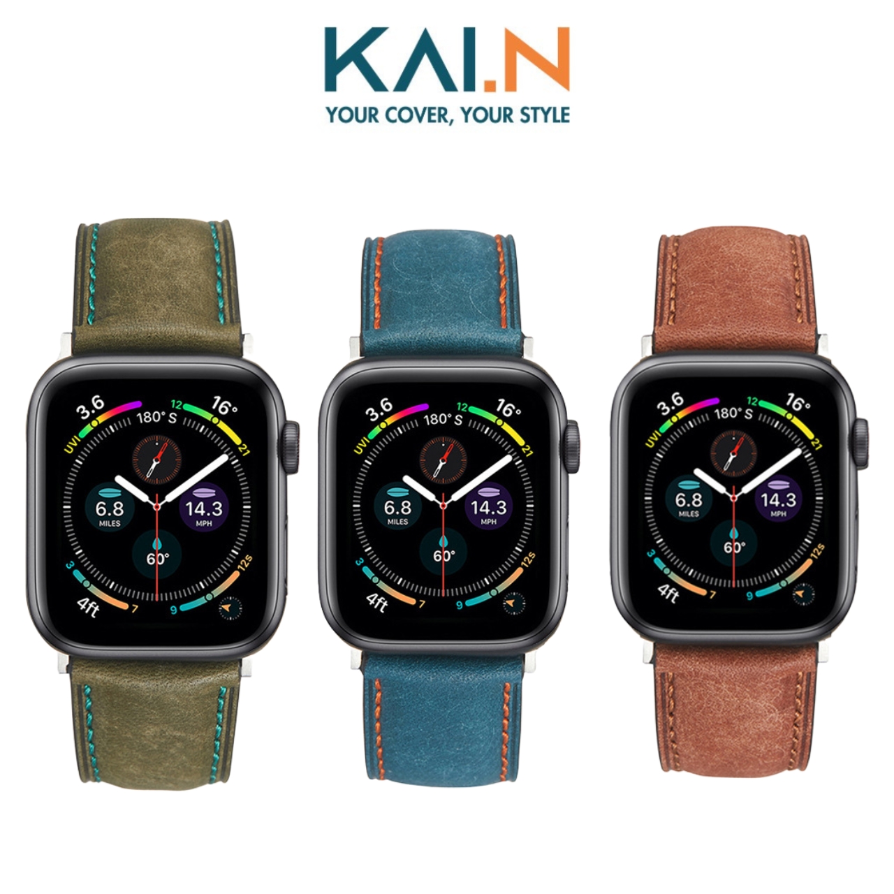 Dây Đeo Da Dành Cho Apple Watch Ultra / Apple Watch Series 1-8/SE/SE 2022, Kai.N_Genuine Leather - Hàng Chính Hãng