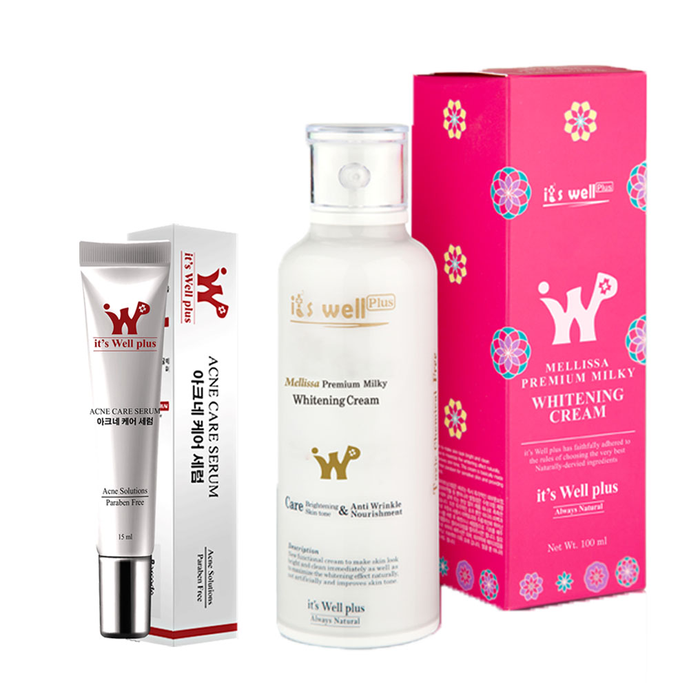 Bộ Hỗ Trợ Giảm Mụn Và Chăm Sóc Làm Trắng Da Mờ Thâm Mụn Its Well Plus