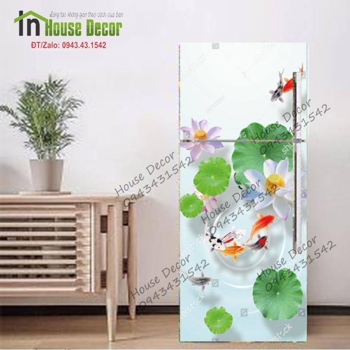 Miếng dán decal tủ lạnh 3D chất liệu cao cấp chống nước - Trang trí nhà cửa - Decor nhà - HÀNG BÁN CHẠY 1953429640