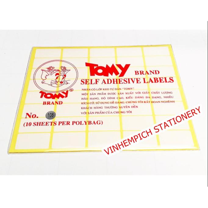 Giấy decal Tomy 108 kích thước 19x36mm