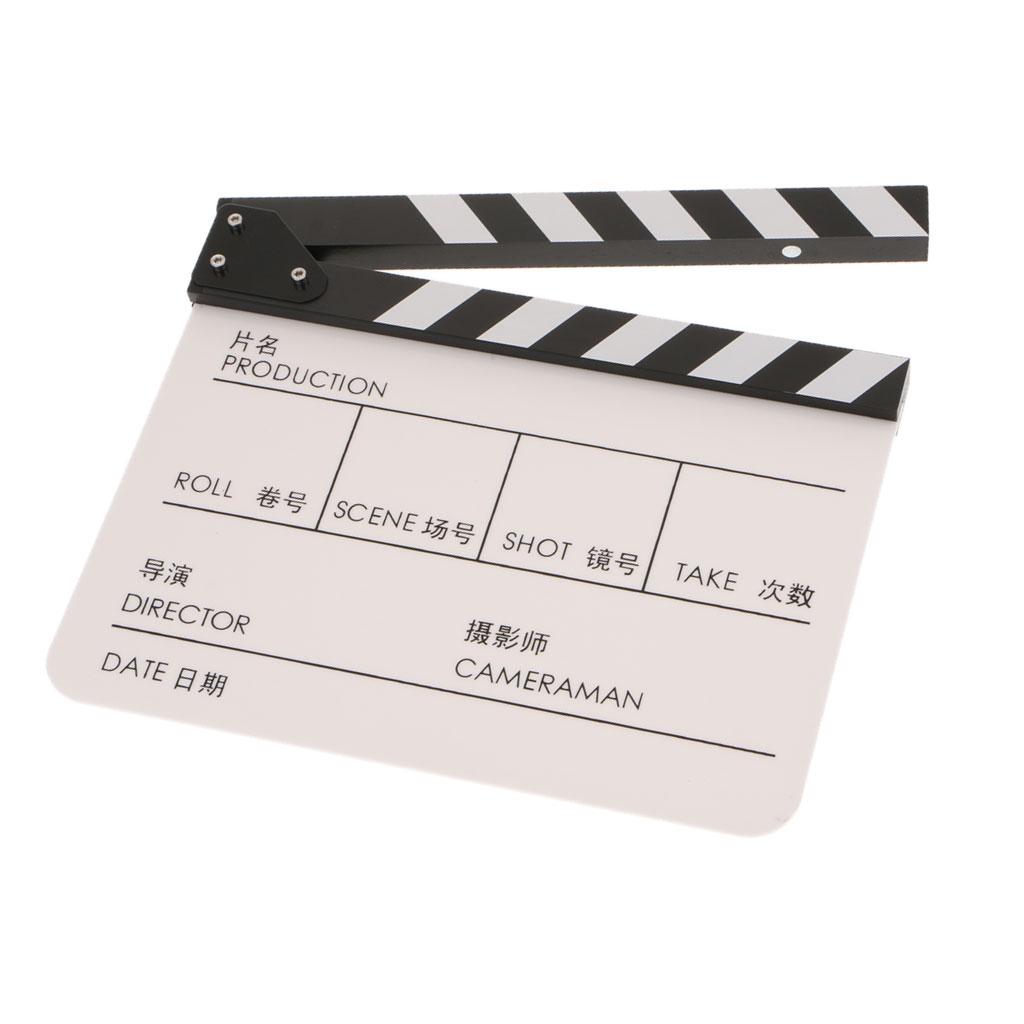 30*25cm Director Film Movie Slateboard Clapper Board Cut Action Scene, White
