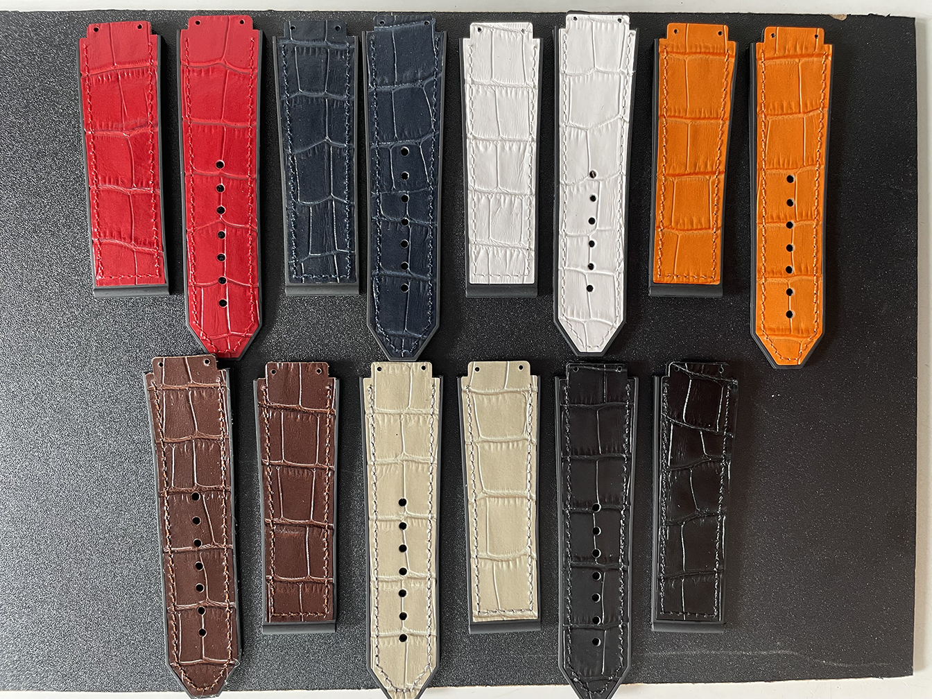 Dây đồng hồ Hublot cho nam size 42 - Dây da Hublot size 19 x 25 x 22mm tặng dụng cụ thay dây