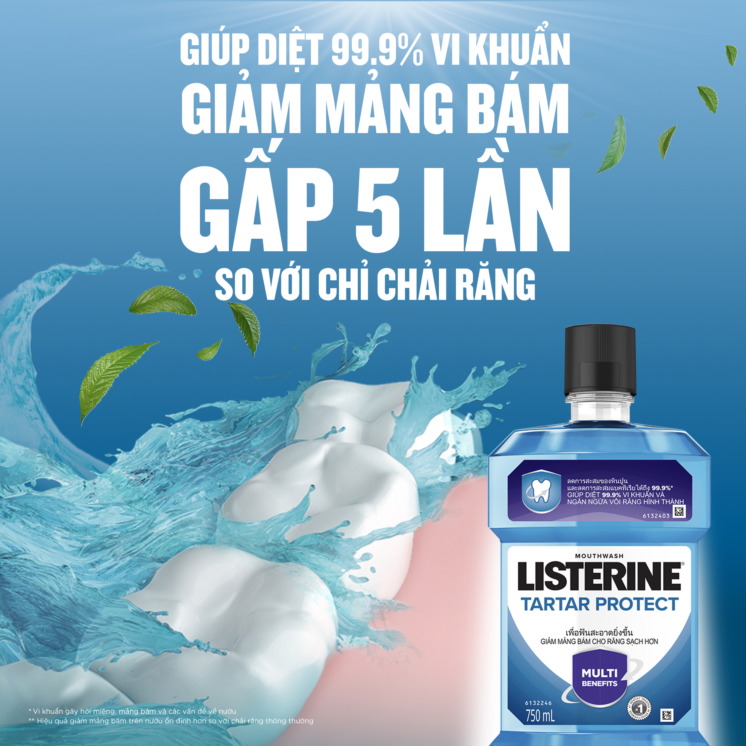 Nước Súc Miệng Ngăn Ngừa Vôi Răng Listerine Tartar Protection (750ml) - 8850007811695