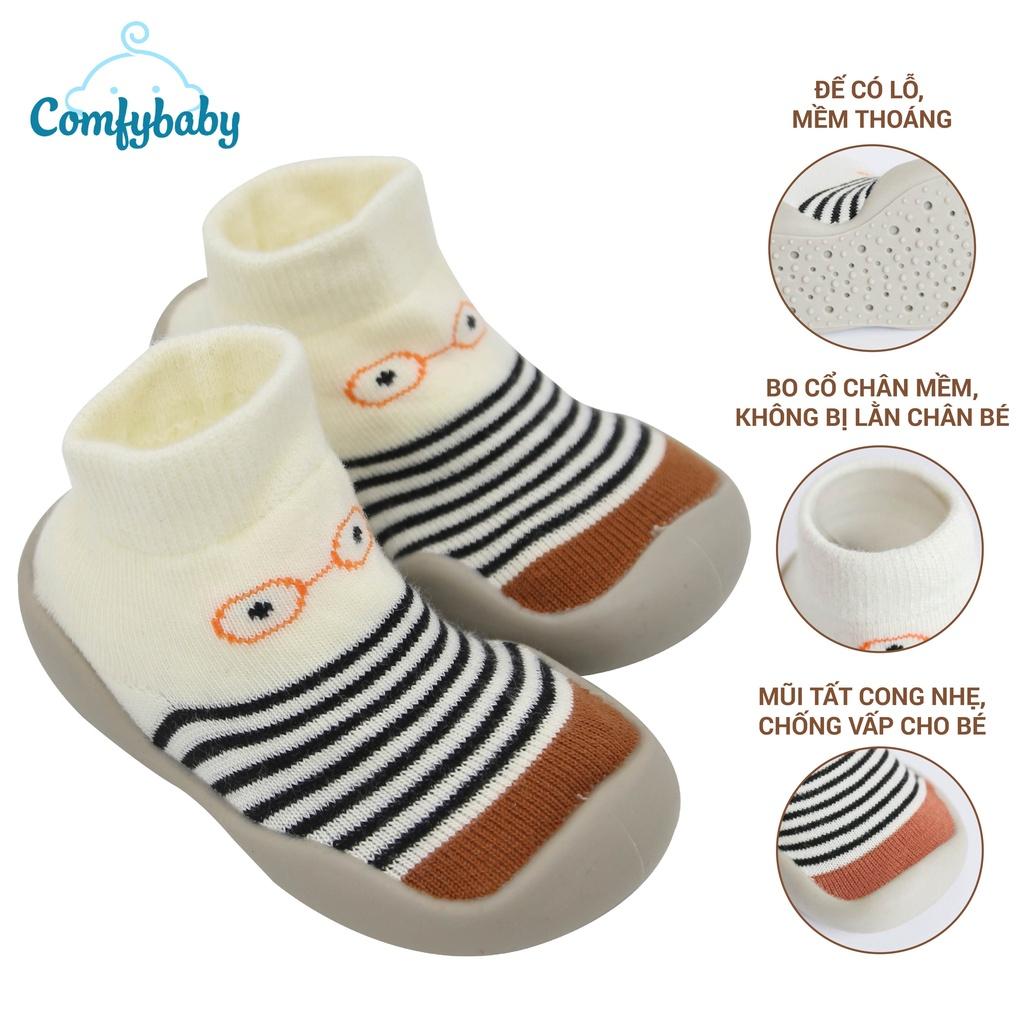 Giày bún tập đi dạng tất cao cổ đế cao su chống trượt - phong cách Hàn Quốc Comfybaby GB002- chính hãng