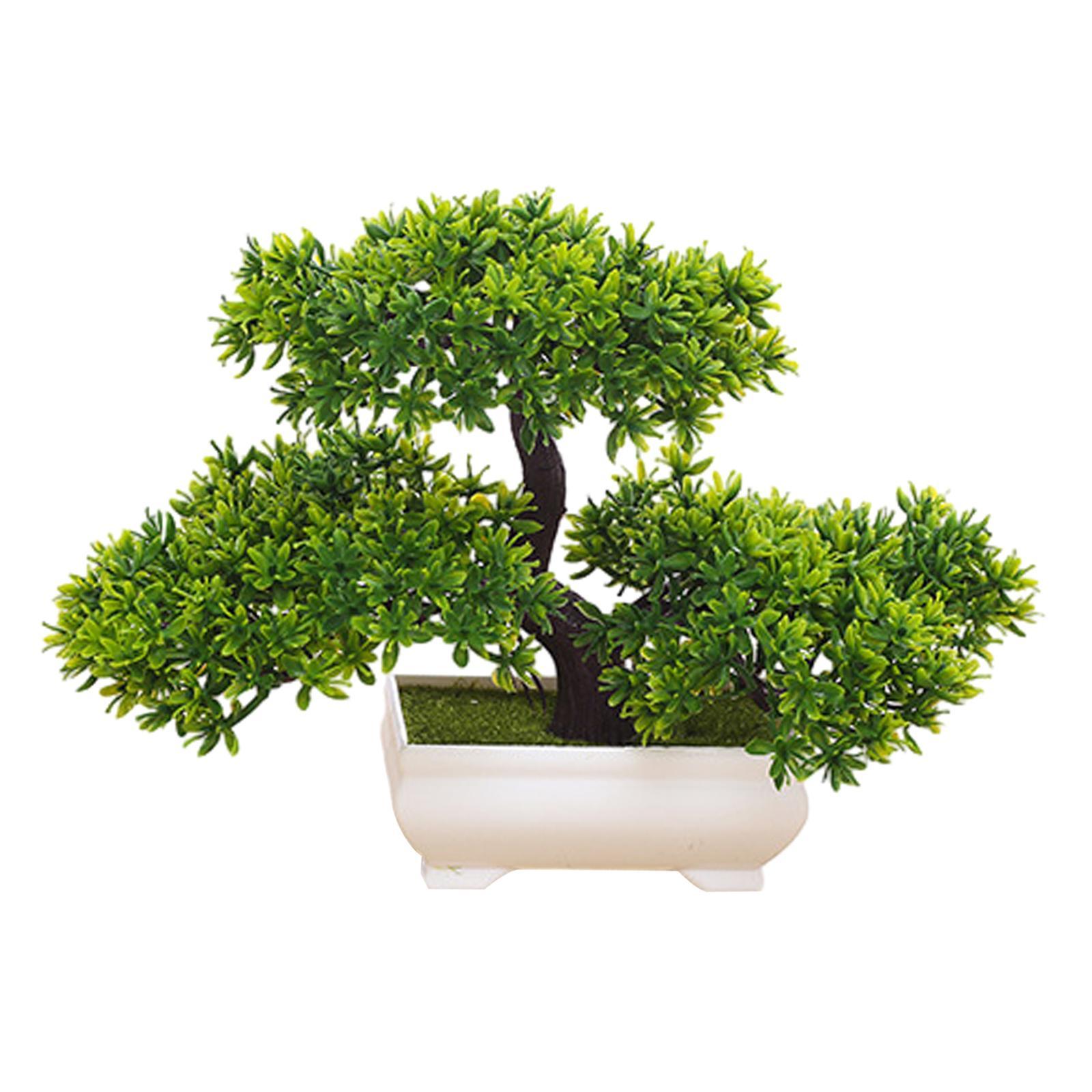 Artificial Bonsai Tree Desk Potted  Tree for Living Room Shelf Fireplace