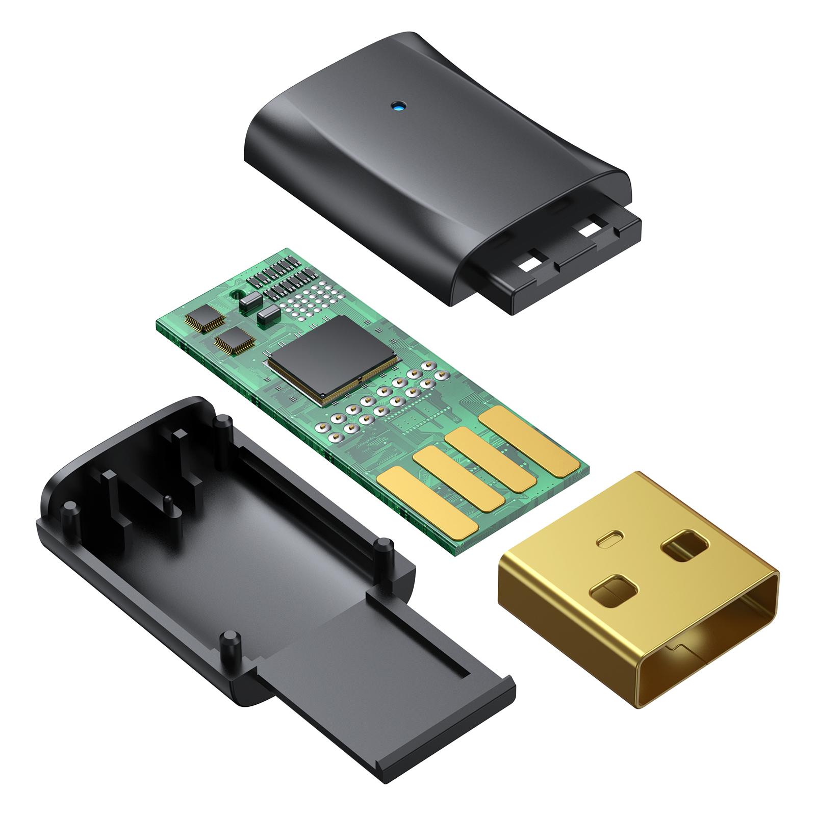 USB Bluetooth Transmitter Receiver 2-in-1 Audio Adapter for PC Headphones