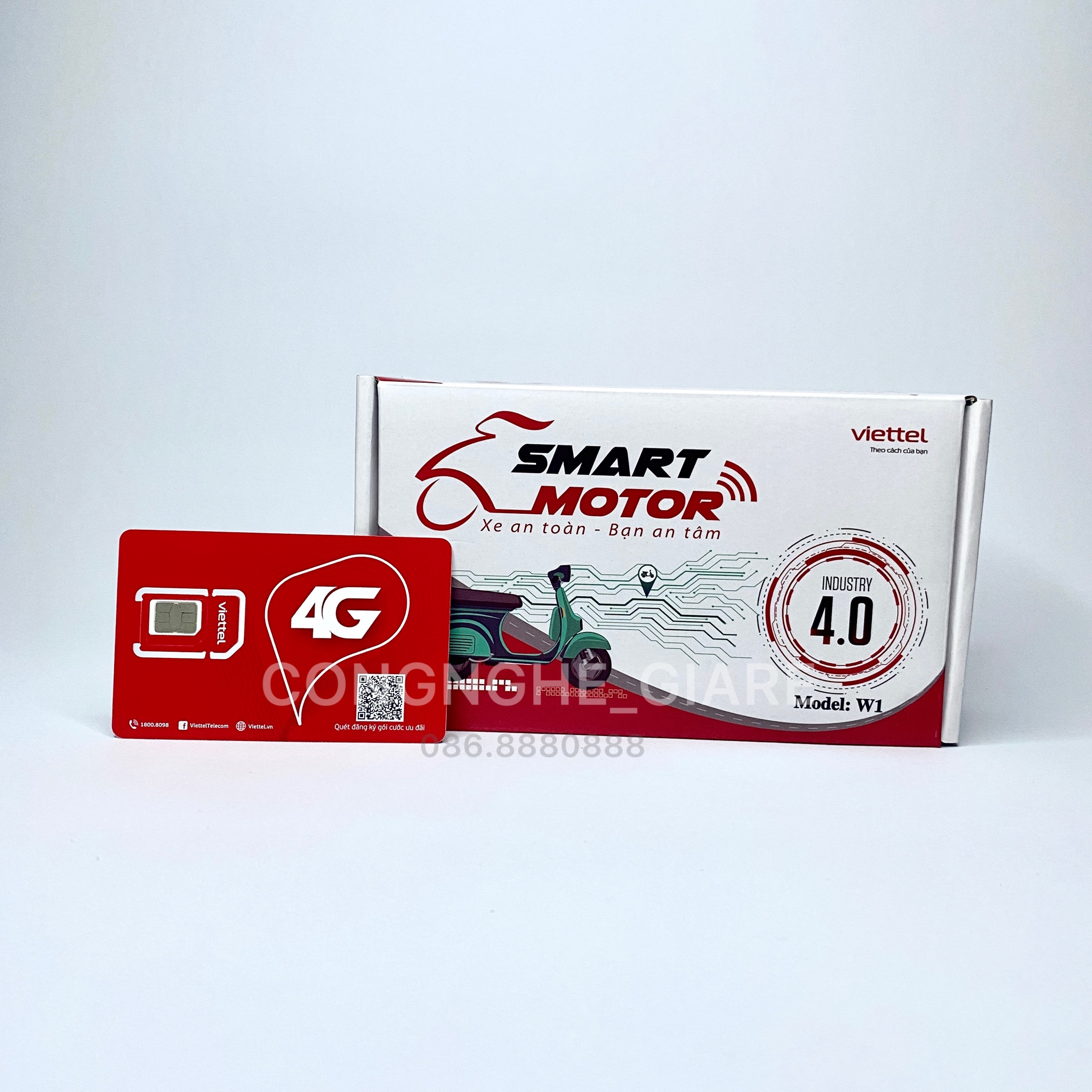 [HÀNG CHÍNH HÃNG] SMART MOTOR W1 (4G) VIETTEL - Định vị, chống trộm Xe máy, Ô TÔ - mới 100%, SX Th10/2023 - Bản nâng cấp từ W3, W2 2022