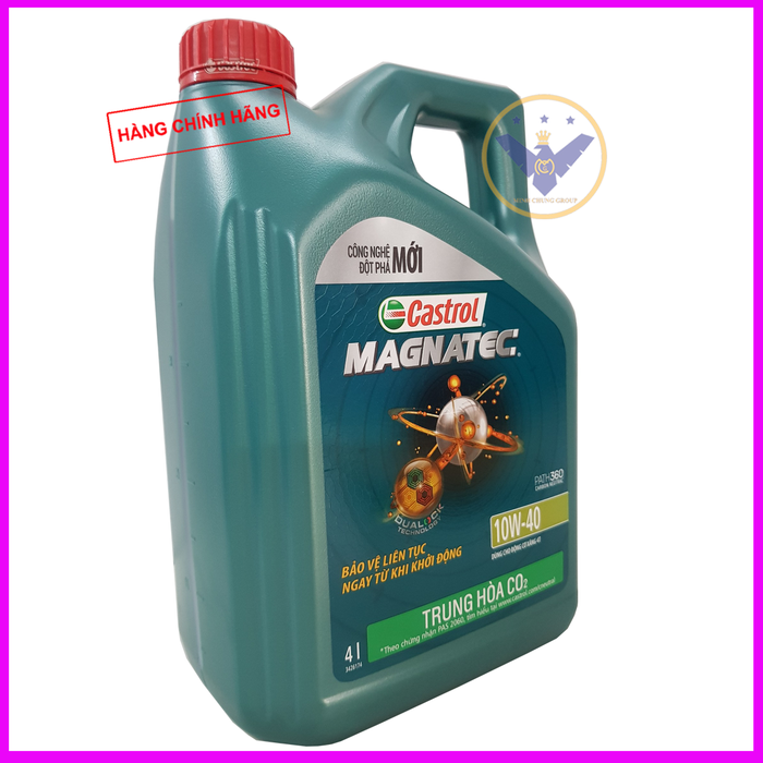 Combo 2 can dầu nhớt ô tô cao cấp Castrol Magnatec 10W-40 SN-CF 4 Lít