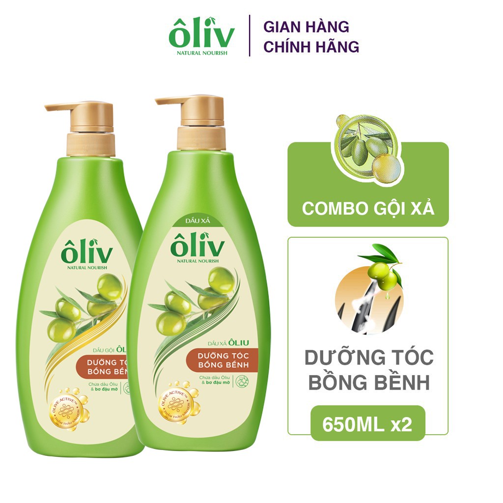 Combo Dầu gội Ôliv bồng bềnh 650ml + Dầu xả Ôliv bồng bềnh 650ml