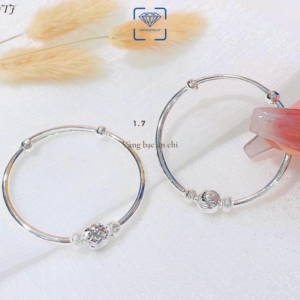 Vòng tay, lắc tay cho bé gái có chuông charm bạc ngộ nghĩnh, trang sức Anchi jewelry