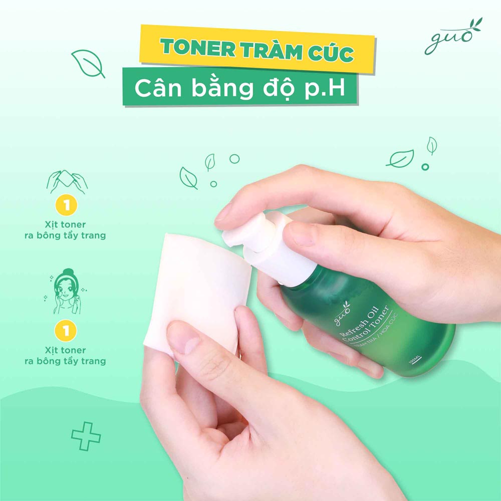 Bộ sạch mụn cơ bản thiên nhiên dịu nhẹ cho bà bầu GUO - 3 sản phẩm Hiệu Quả Vượt Trội