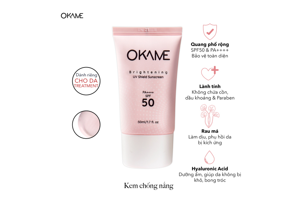 Combo Kem Chống Nắng Okame 50ml và Sáp Tẩy Trang Dễ Nhũ Hóa 80ml