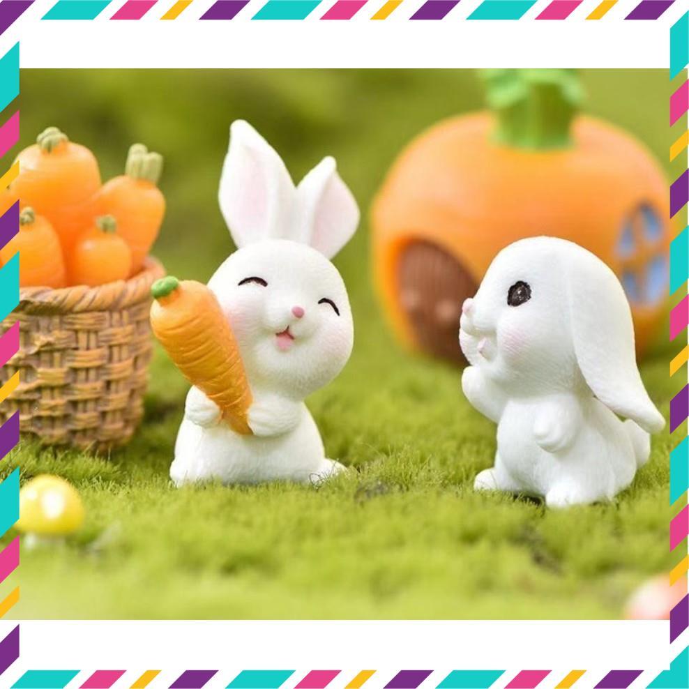 Mô hình chú thỏ tinh nghịch,siêu dễ thương,chú thỏ cầm cà rốt ngộ nghĩnh
