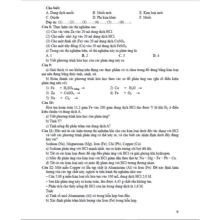 Sách - Tự tin luyện thi vào lớp 10 môn hóa học dành cho học sinh lớp 9- HA