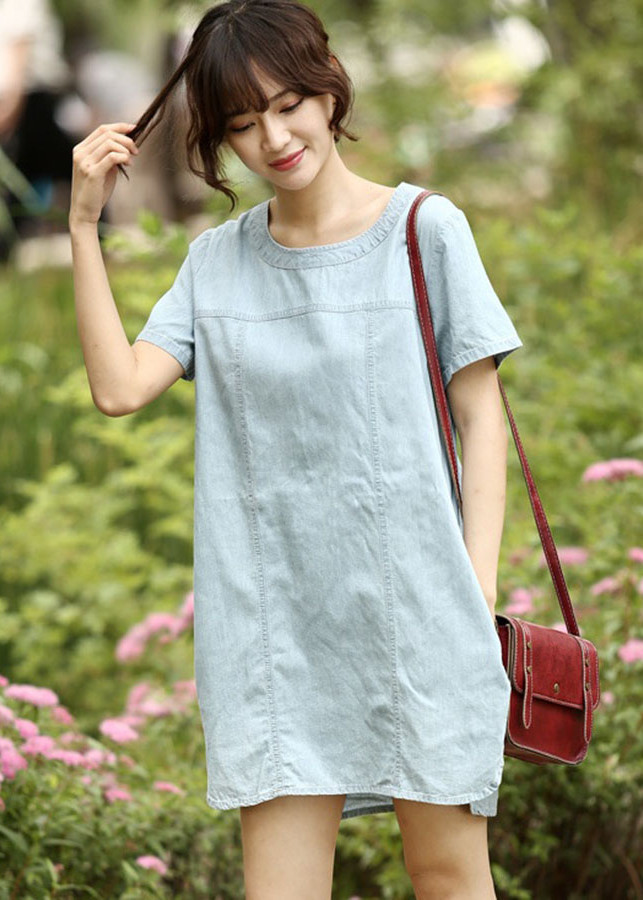 ĐẦM SUÔNG CỔ TRÒN VIỀN NHẸ NHÀNG - DS110