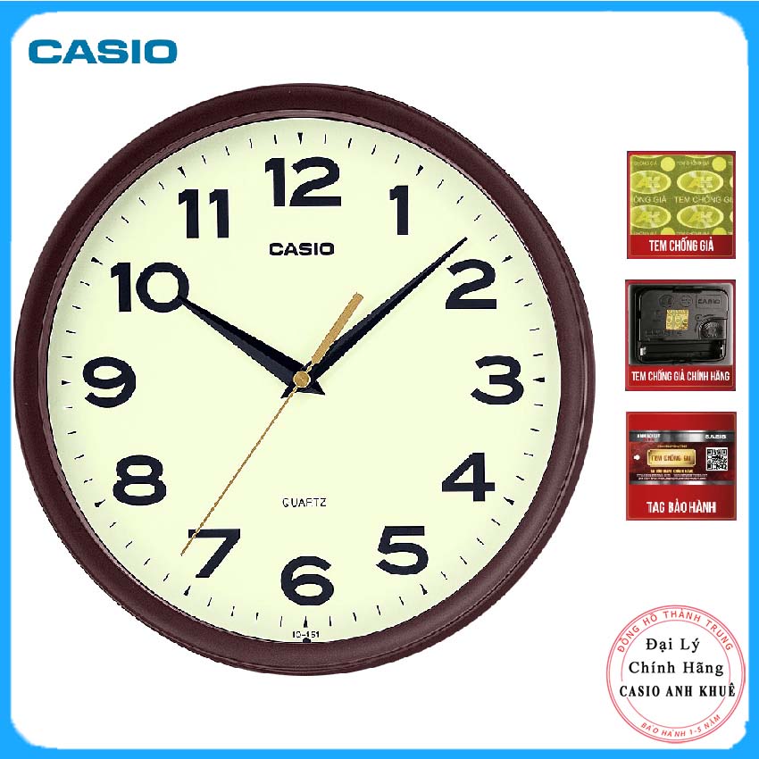 [ FREESHIP ] Đồng Hồ Treo Tường Casio IQ-151-5DF Chính Hãng