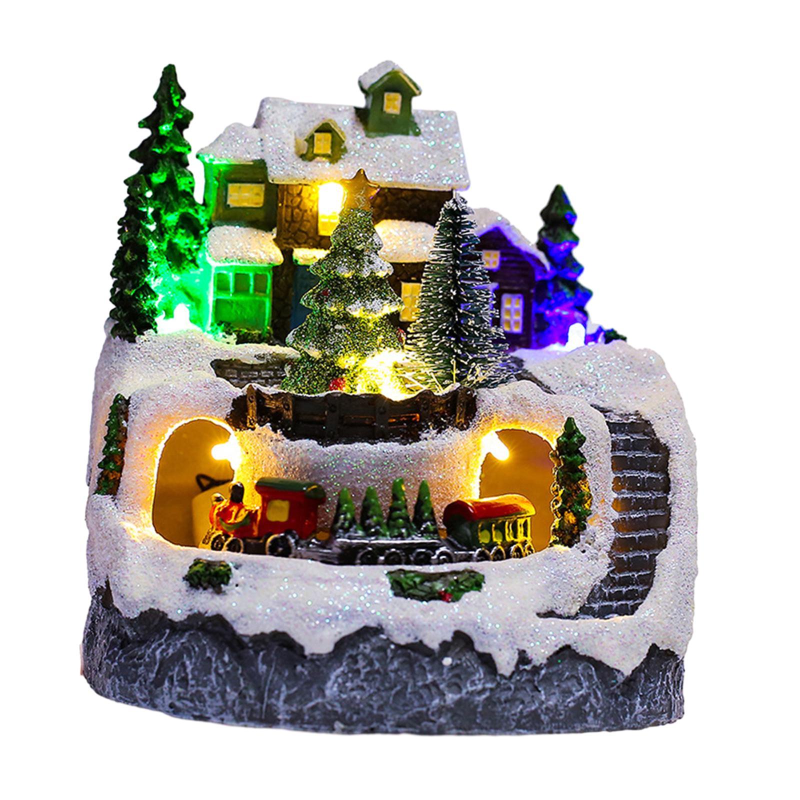 House Collectible Building Ornaments Light up Snow Scene Collection for Bookshelf Holiday Indoor Girls Boys