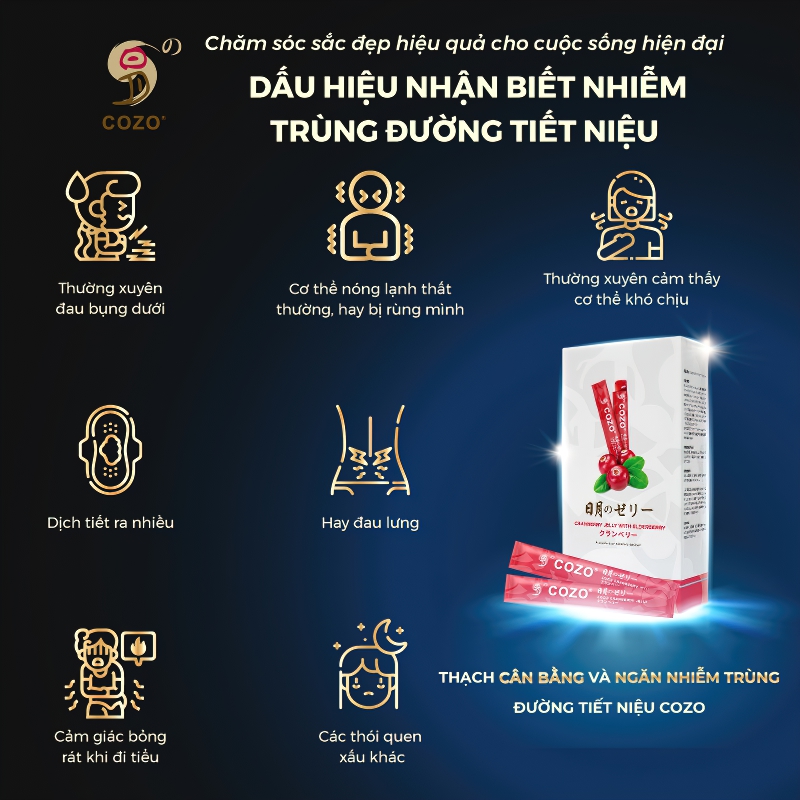 Thạch Giúp Cân Bằng Và Ngăn Nhiễm Trùng Đường Tiết Niệu COZO Cranberry Jelly Chiết Xuất Nam Việt Quất Và Elderberry, Tăng Khả Năng Miễn Dịch