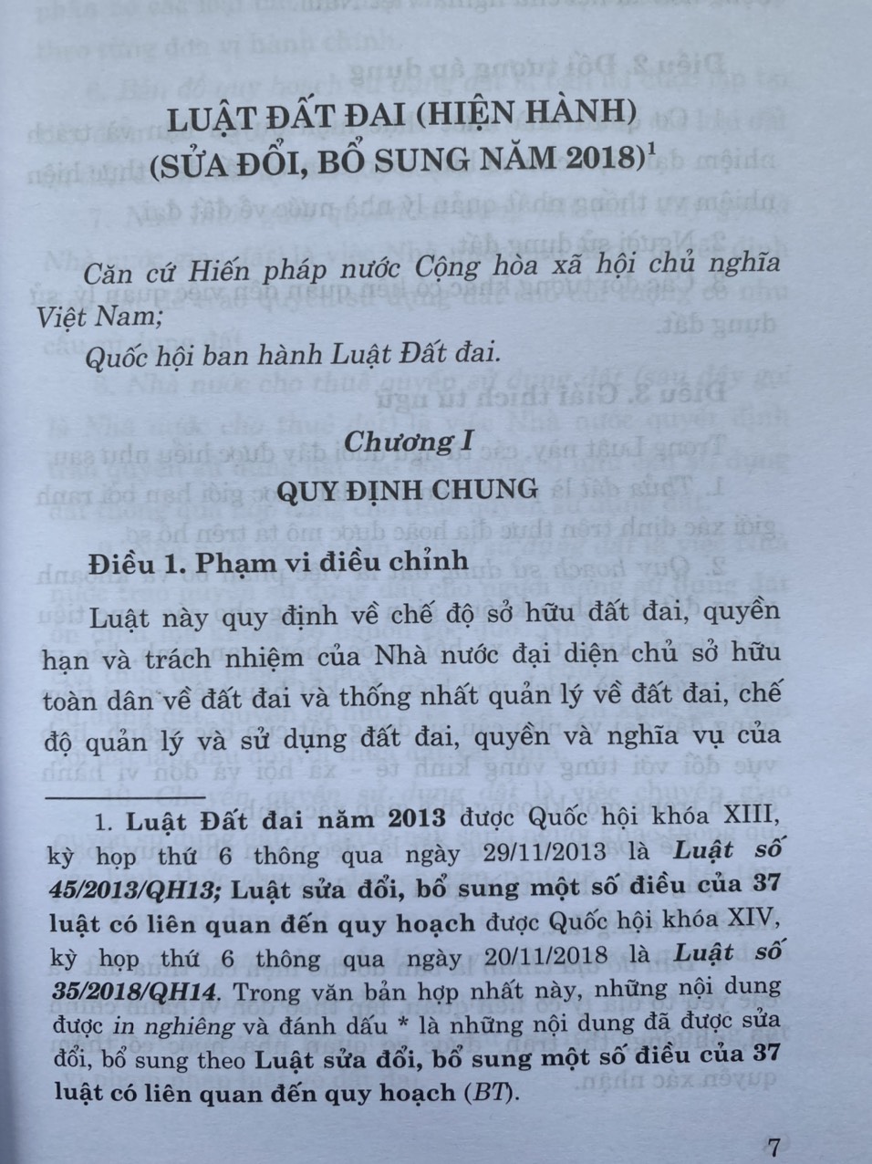 Luật Đất Đai ( Hiện hành) ( sửa đổi, bổ sung năm 2018)