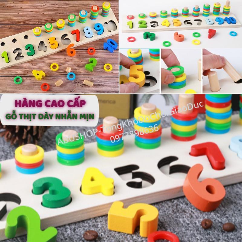 Đồ Chơi Gỗ Cho Bé - Bộ HỌC SỐ ĐẾM Cao Cấp Montessori, Đồ Chơi Trẻ Em Thông Minh