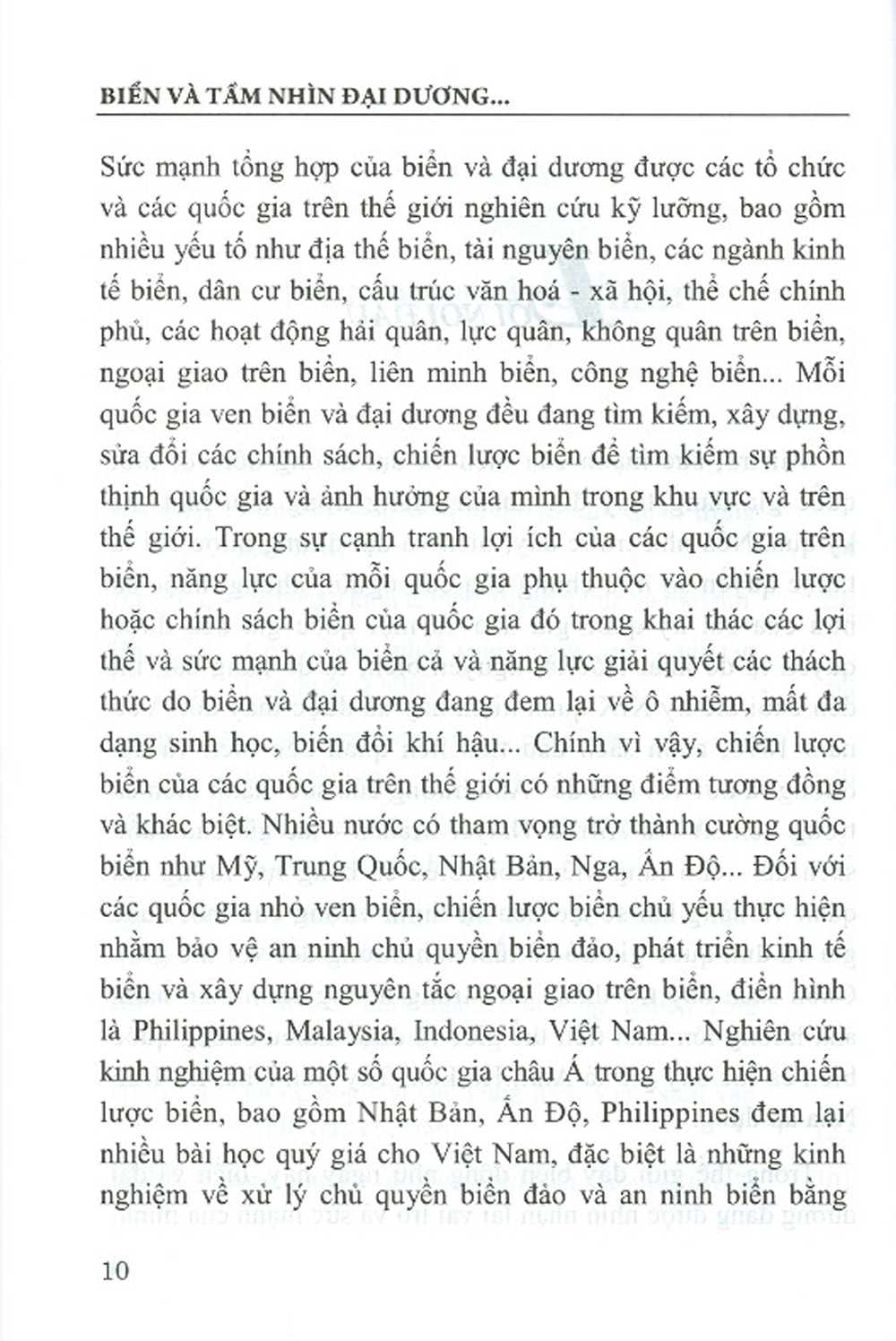 Biển Và Tầm Nhìn Đại Dương - Gợi Ý Chính Sách Từ Trường Hợp Nhật Bản Ấn Độ Và Philippines