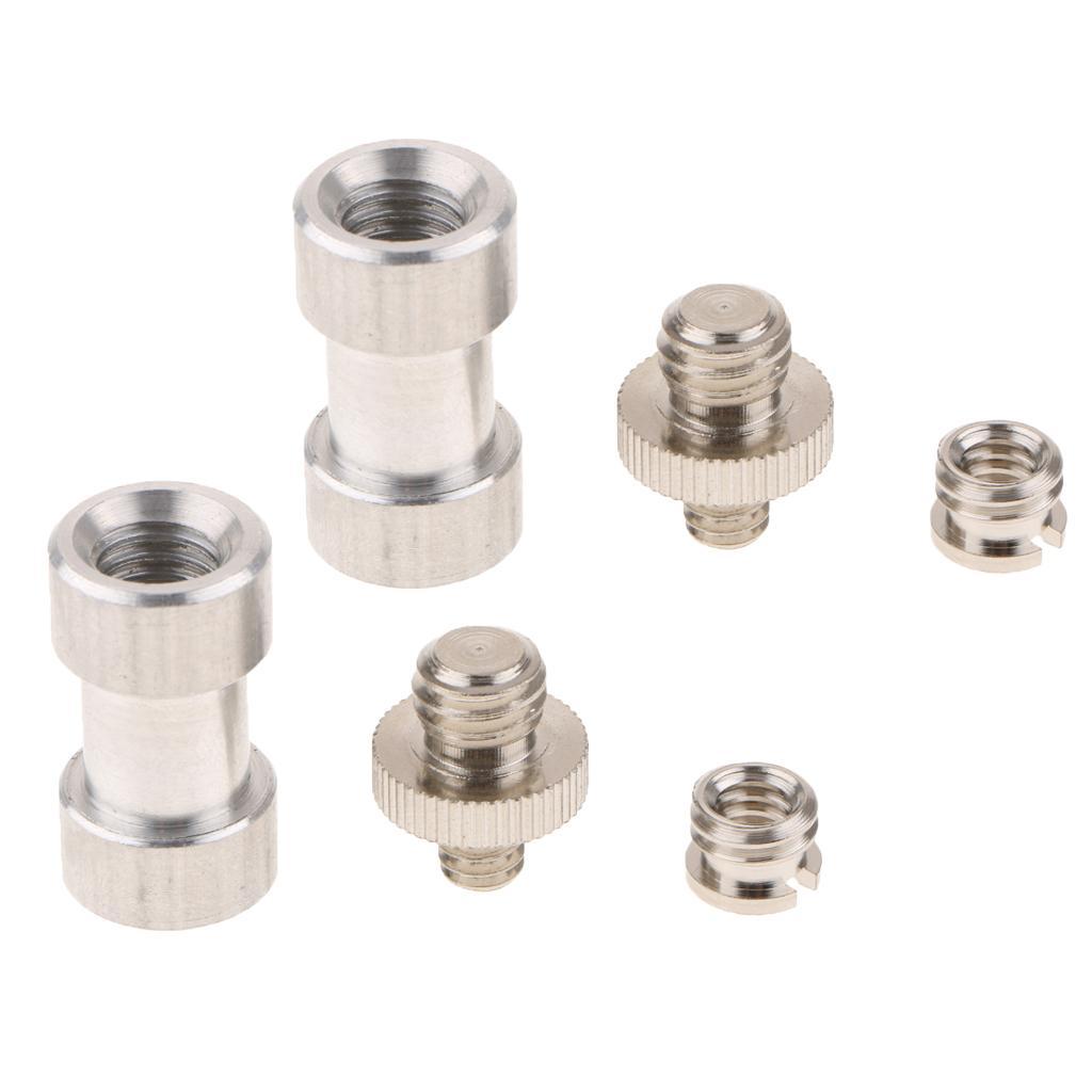 2 Pack 3in1 Tripod Screw Converter Adapter Mount 1/4" to 3/8" Stud Bolt Kit