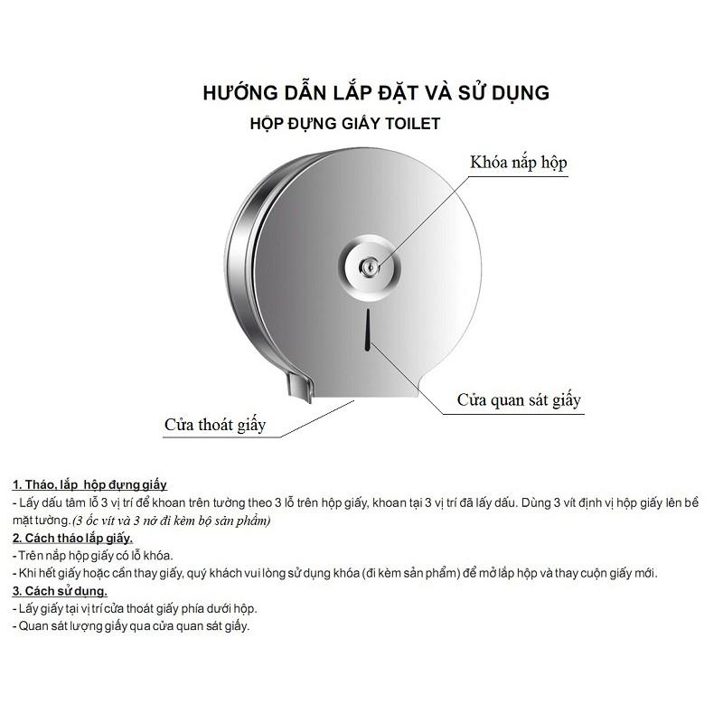 Hộp đựng giấy vệ sinh gắn tường cỡ lớn 26x26 cm Inox HANDO siêu chắc chắn