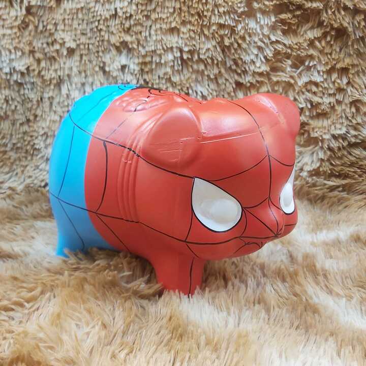 Lợn đất tiết kiệm tiền mẫu Spider Man size trung – ống heo làm quà sinh nhật – mang lại may mắn, tài lộc