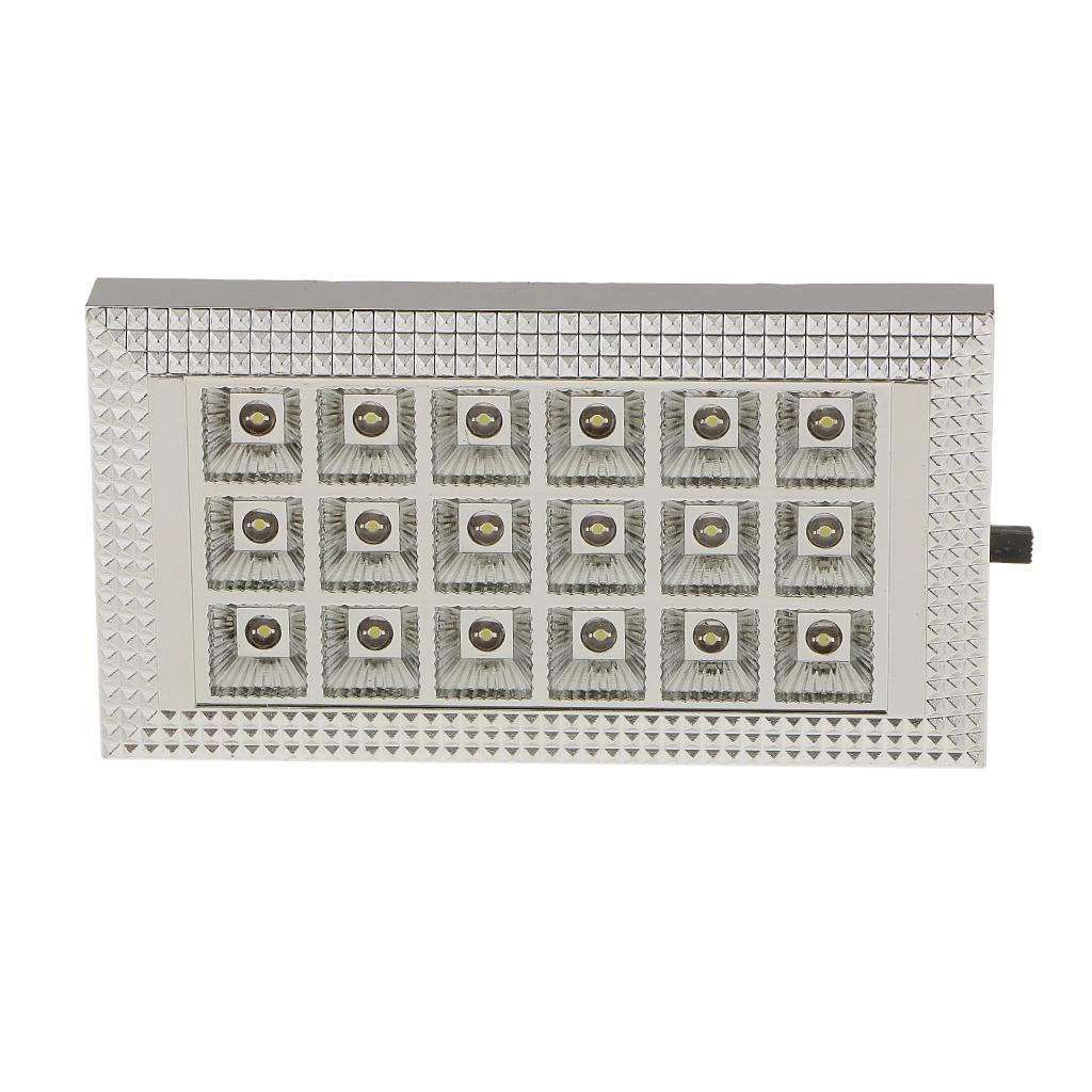 LED Dome  Light 18 SMD Square Panel  Lamp - Fits DC 12V Car