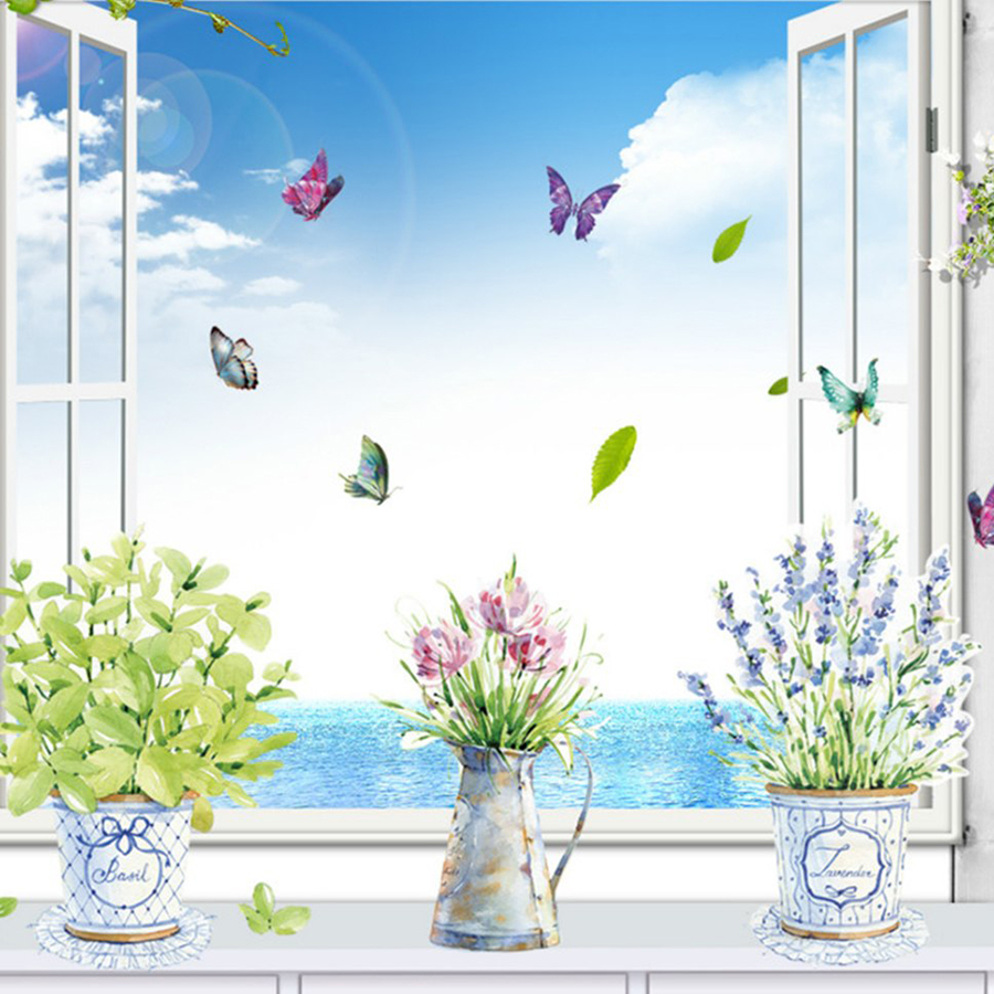Decal Dán Tường Họa Tiết 3 Bình Hoa PK106 (80 x 110 cm)