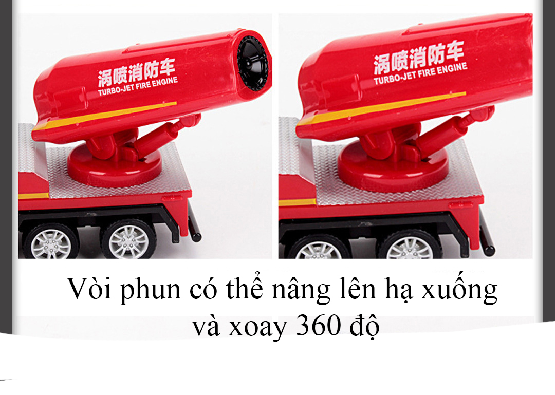 Xe đồ chơi mô hình xe cứu hỏa phun nước DLX, nhựa ABS an toàn, chi tiết sắc sảo (hàng nhập khẩu)