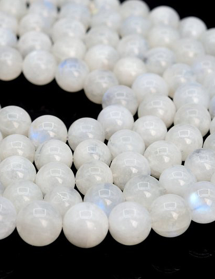 Hạt Đá Mặt Trăng (Moonstone) Tự Nhiên Ánh Cầu Vồng 8mm (Loại A)