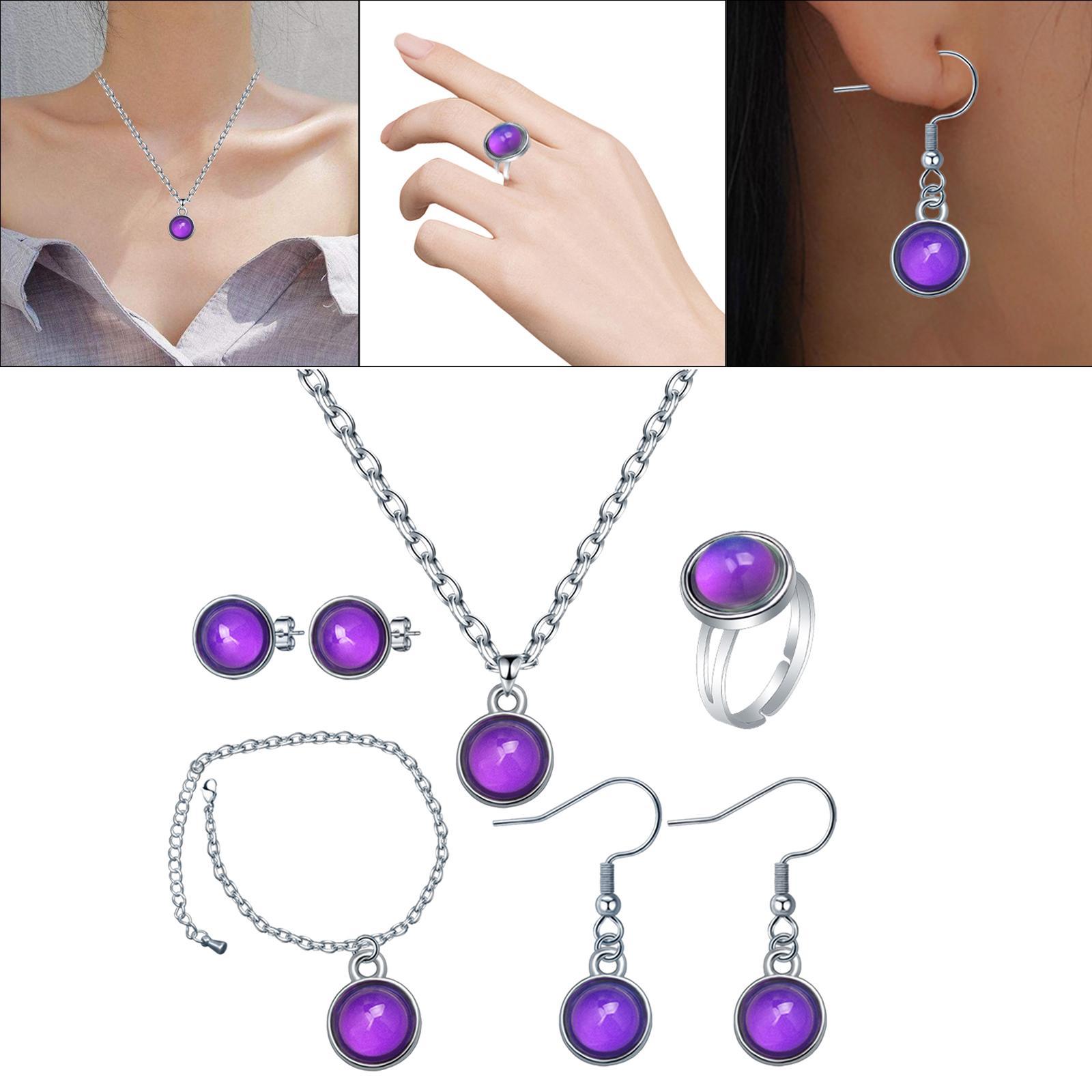 Mood Necklace Jewelry Set Fashion for Girls Women Wife Girlfriend Daily Wear