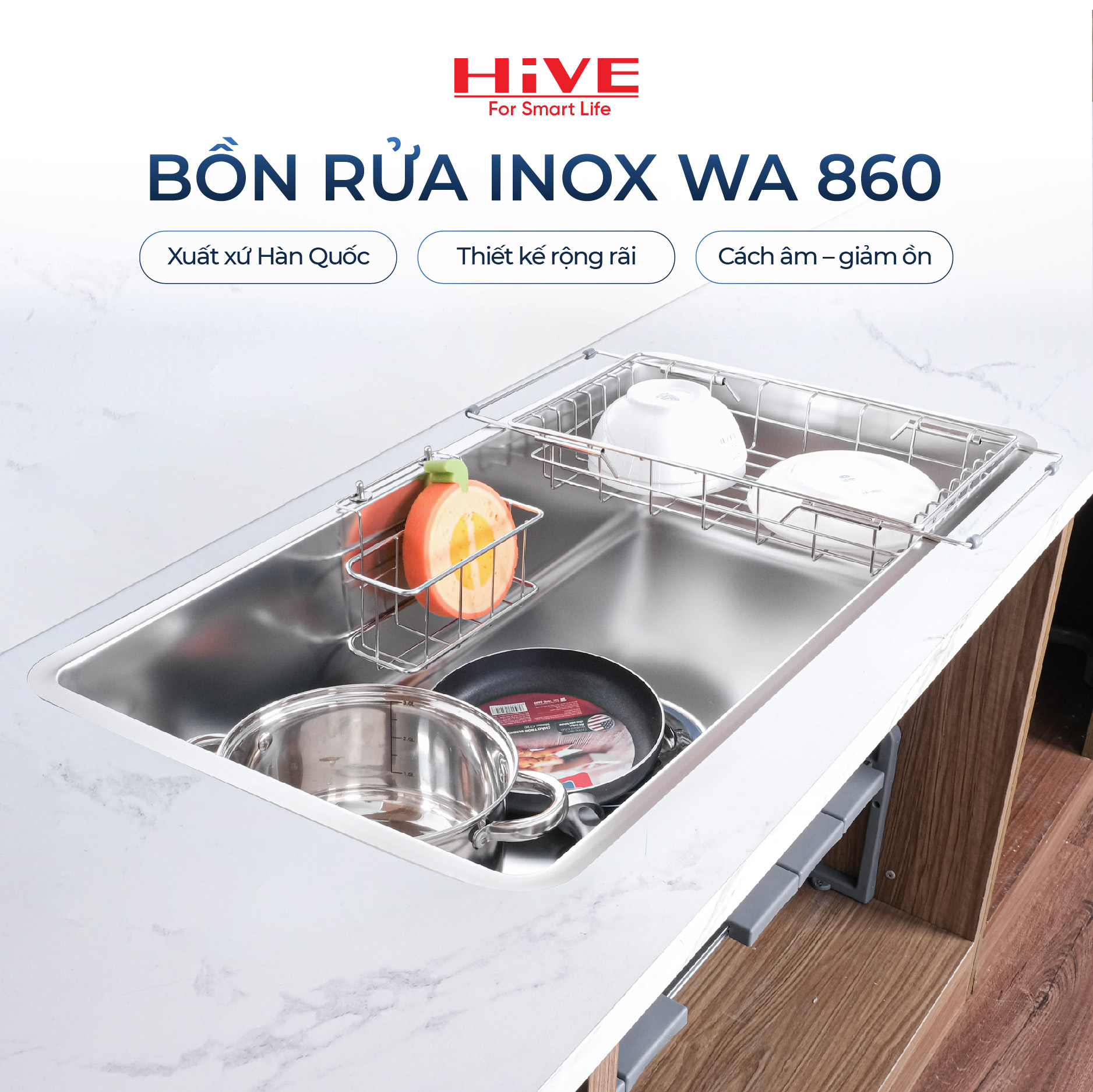 KỆ BỒN RỬA CHÉN INOX DJVW-003